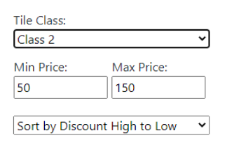 Class 2, from 50$ to 150$ sorted by discount